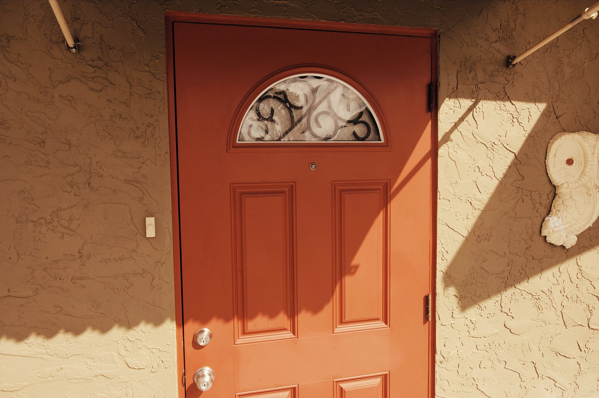 The red front door.